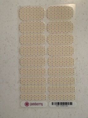 Jamberry Confetti Cake Nail Wraps - Cream with Pink & Green Dots